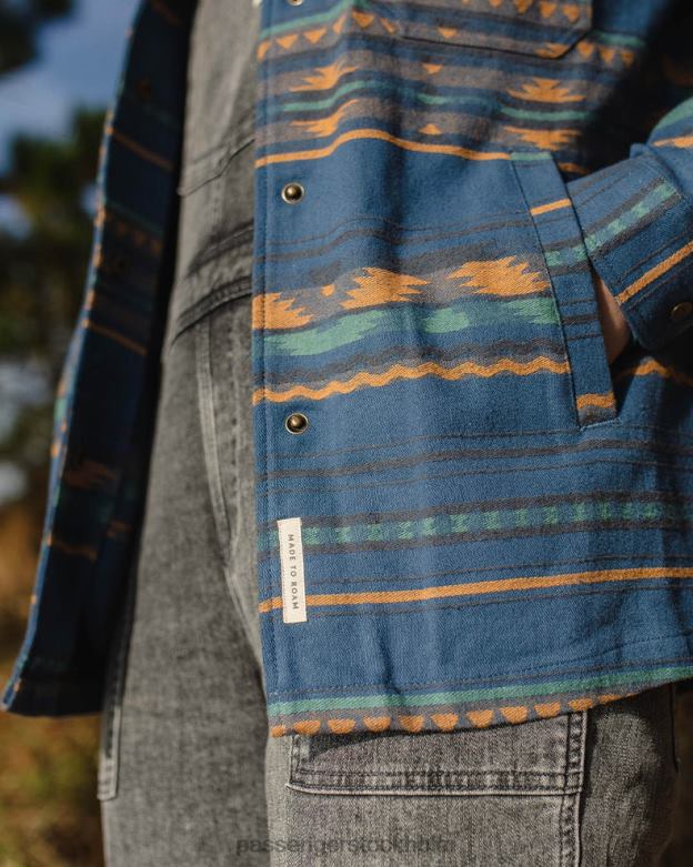 Passenger ontario overshirt mörk denim geomönster D422J900 mörkt denim geomönster