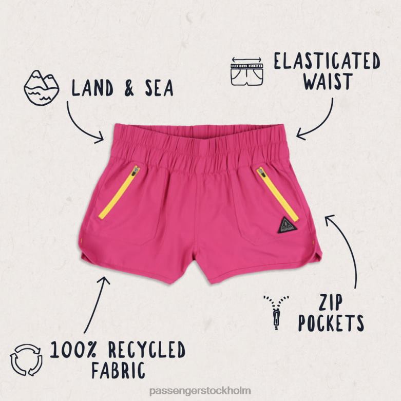 Passenger där ute återvunna badshorts för alla ändamål i fuchsia D422J926 fuchsia