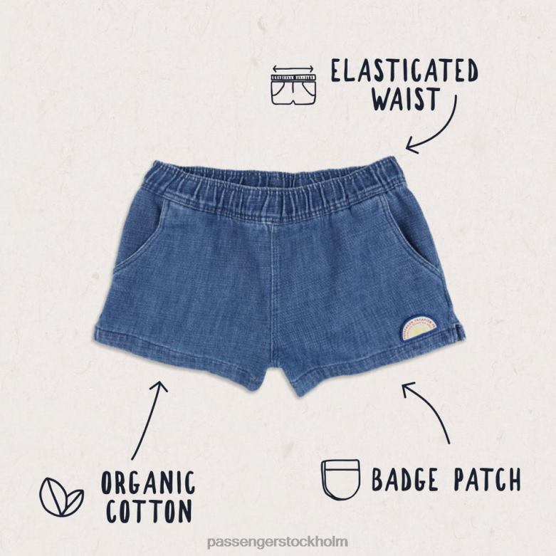 Passenger sunset kort tvättad denim i ekologisk bomull D422J924 tvättad denim