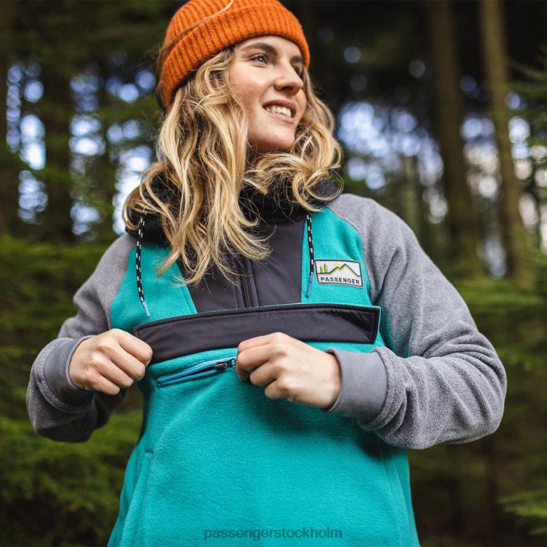 Passenger alexander huva 1/2 dragkedja återvunnen polar fleece viridian grön D422J702 viridian grön