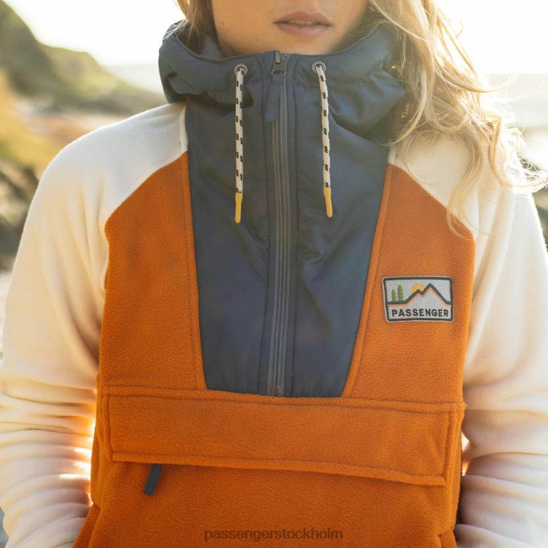 Passenger alexander huva 1/2 dragkedja återvunnen polarfleece sunrise orange D422J654 soluppgång orange