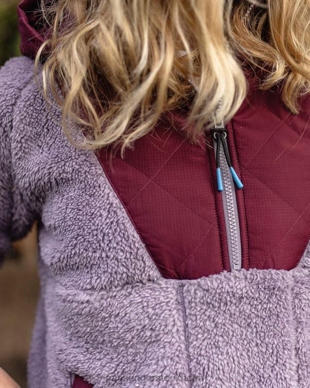 Passenger beaumont återvunnen sherpa luva fleece dammig lila D422J676 dammig lila