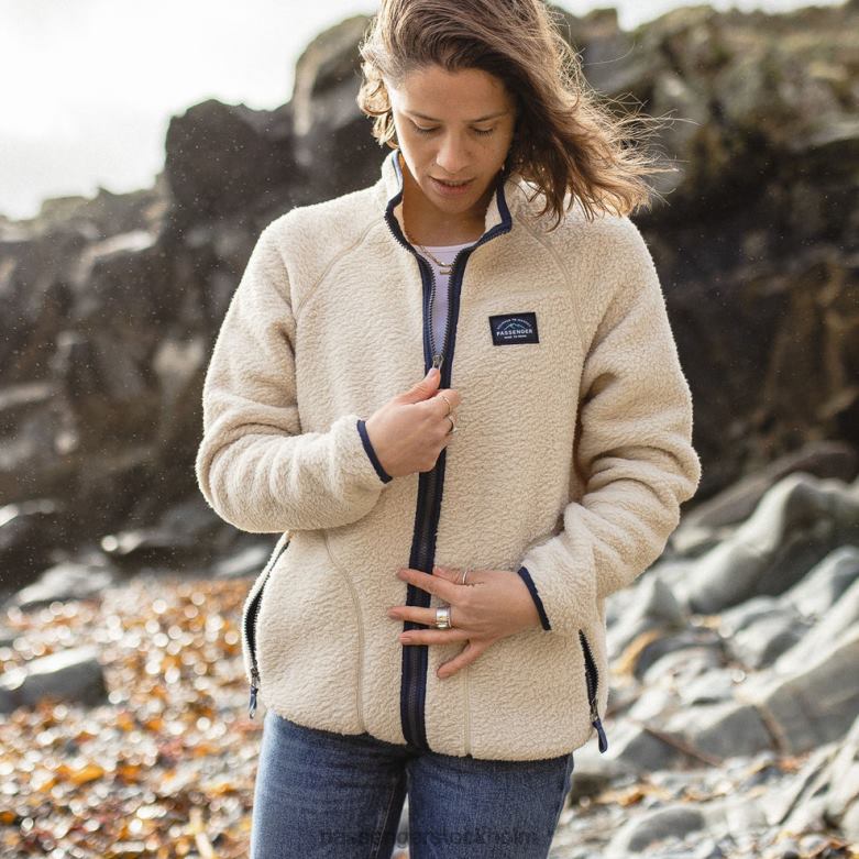 Passenger fairbanks full zip återvunnen sherpa fleece havregryn D422J680 gröt