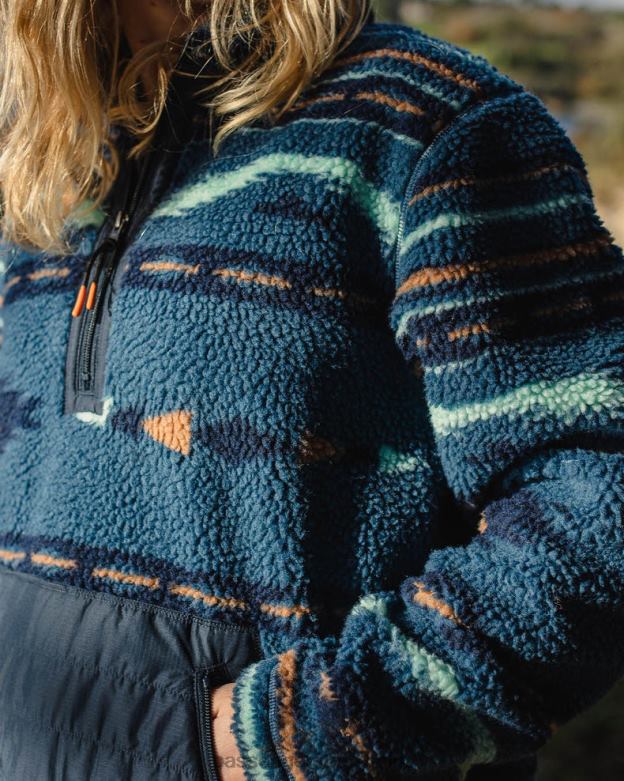 Passenger genomgå återvunnet djupt lugg sherpa fleece blå korall geomönster D422J661 blå korall geomönster