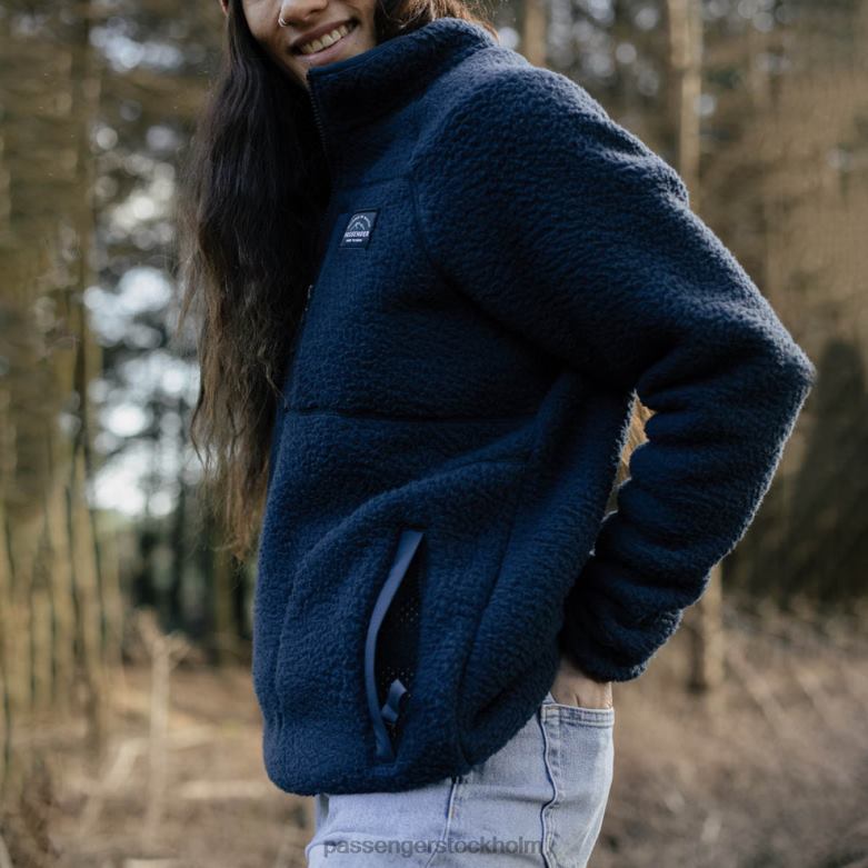 Passenger hem 1/4 zip återvunnen sherpa fleece marinblå D422J662 Marin