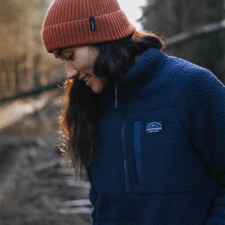 Passenger hem 1/4 zip återvunnen sherpa fleece marinblå D422J662 Marin
