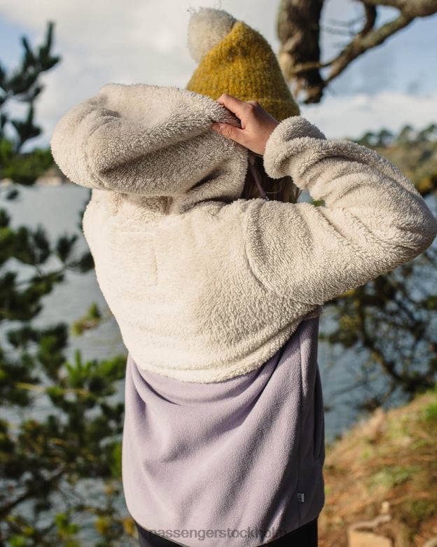 Passenger inbäddad återvunnen sherpa luva fleece dammig lila D422J667 dammig lila