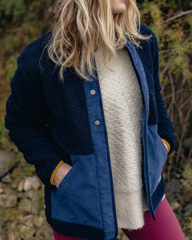 Passenger klöver återvunnen sherpa fleece djup marin D422J670 djup marin