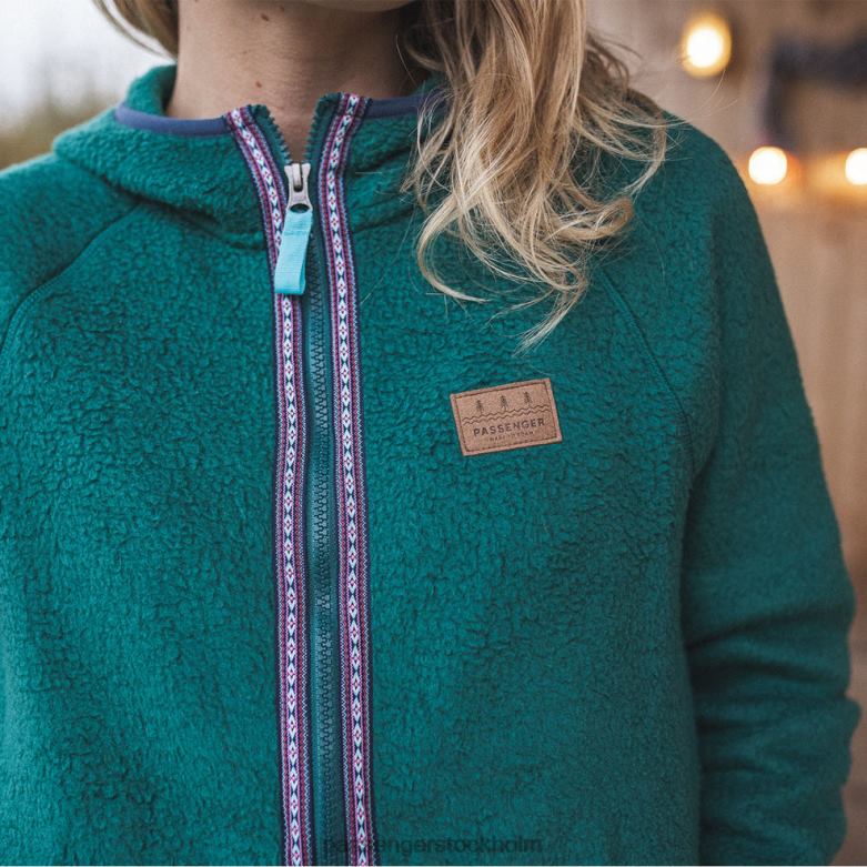 Passenger lake full zip hooded återvunnen sherpa fleece storm green D422J696 stormgrönt