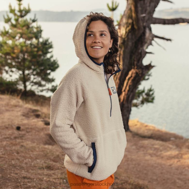 Passenger maine hooded återvunnen sherpa fleece havregryn D422J655 gröt