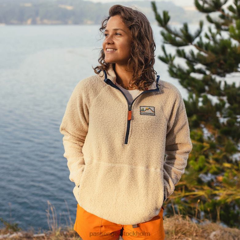 Passenger maine hooded återvunnen sherpa fleece havregryn D422J655 gröt