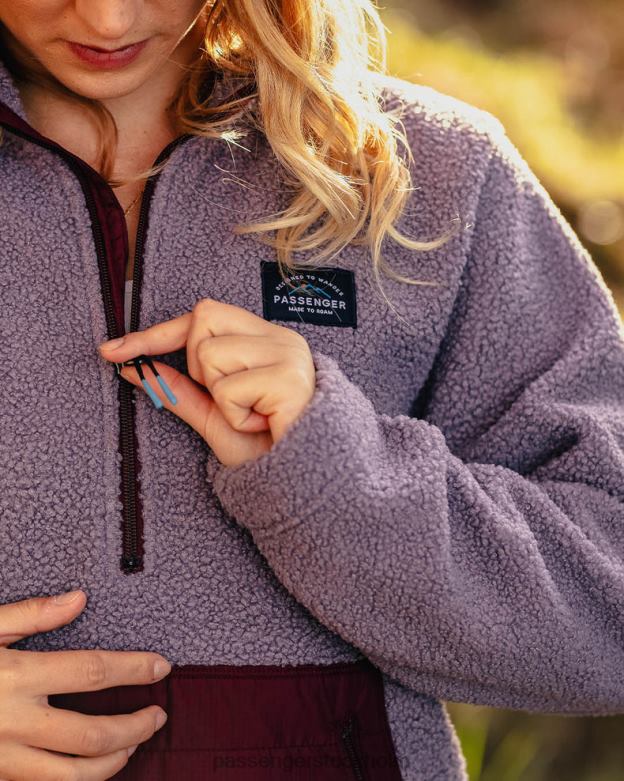 Passenger perouse återvunnen polarfodrad sherpa fleece dammig lila D422J669 dammig lila