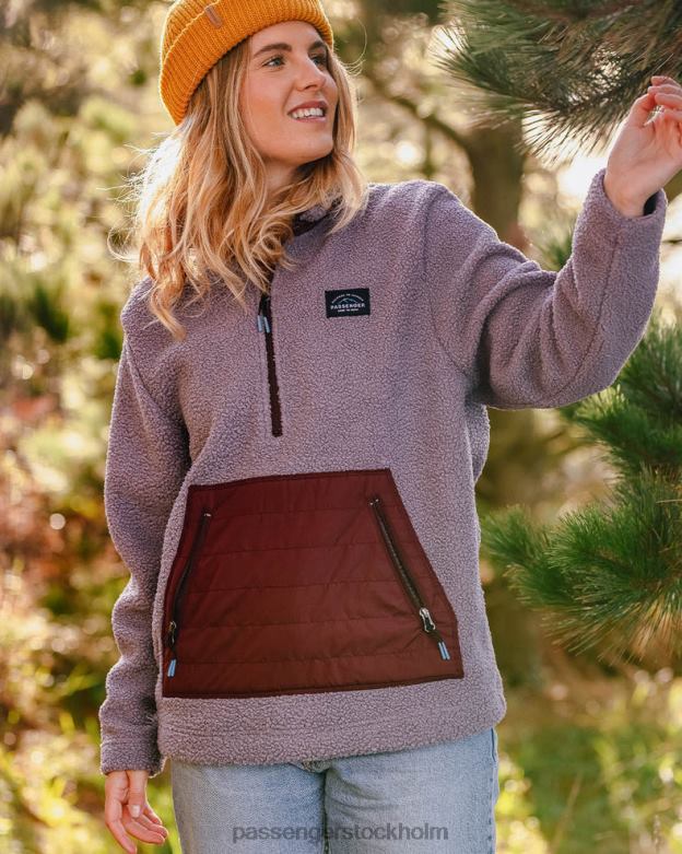 Passenger perouse återvunnen polarfodrad sherpa fleece dammig lila D422J669 dammig lila