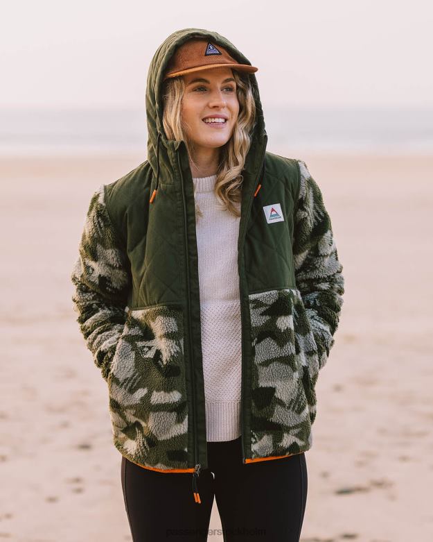 Passenger sefton återvunnen gran av sherpa fleece med djup lugg D422J663 gran
