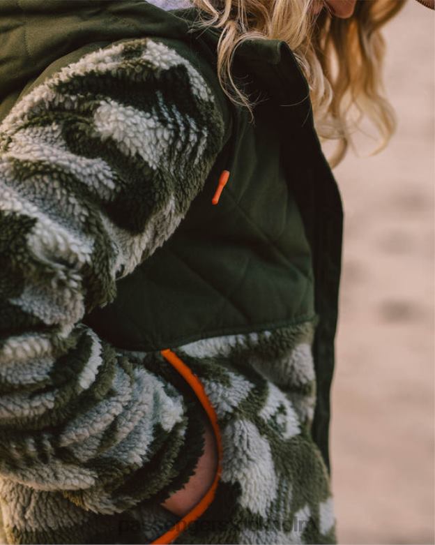 Passenger sefton återvunnen gran av sherpa fleece med djup lugg D422J663 gran