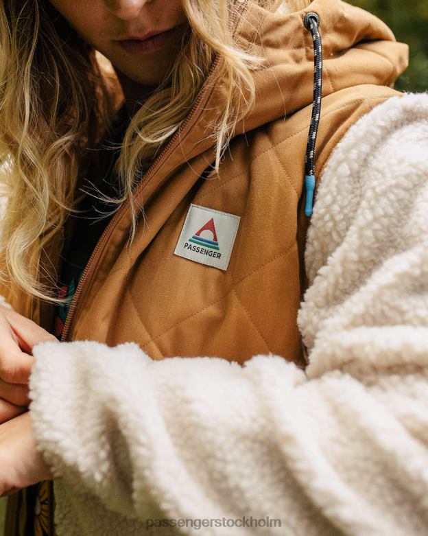 Passenger sefton återvunnen sherpa fleece med djup lugg varm elfenben D422J666 varmt elfenben
