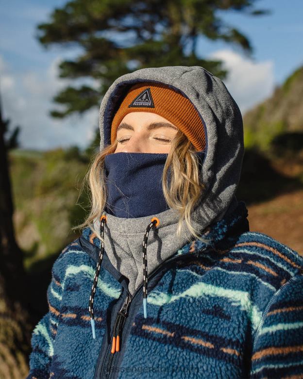 Passenger snödriva återvunnen polarfleece huva grå märgel D422J1085 grå märgel