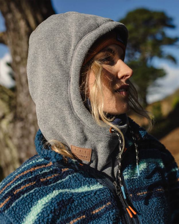 Passenger snödriva återvunnen polarfleece huva grå märgel D422J1085 grå märgel