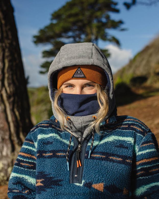 Passenger snödriva återvunnen polarfleece huva grå märgel D422J1085 grå märgel