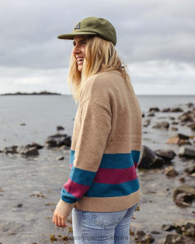 Passenger bay återvunnen stickad tröja sand D422J841 sand