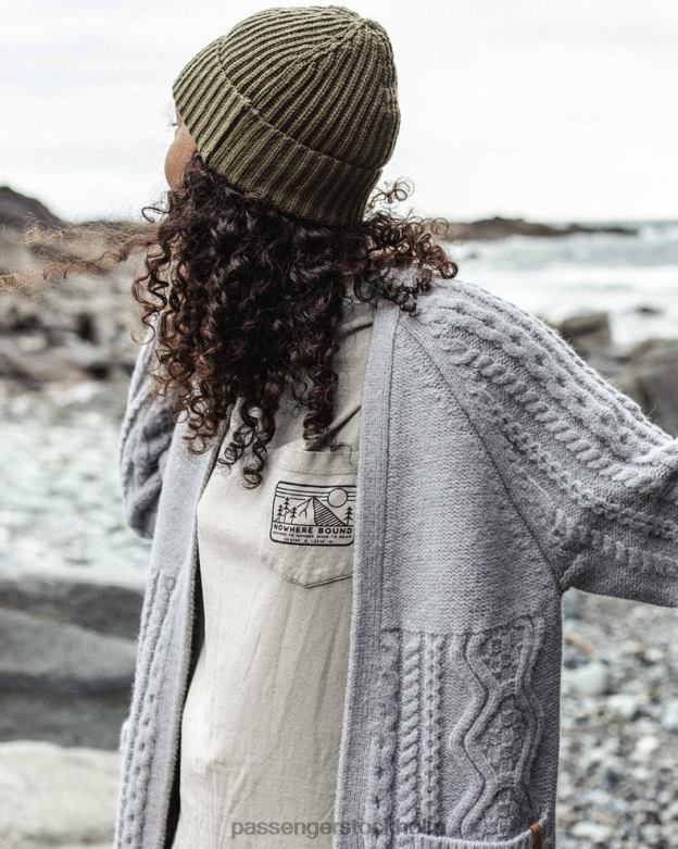Passenger seaboard stickad cardigan ljusgrå märgel D422J823 ljusgrå märgel