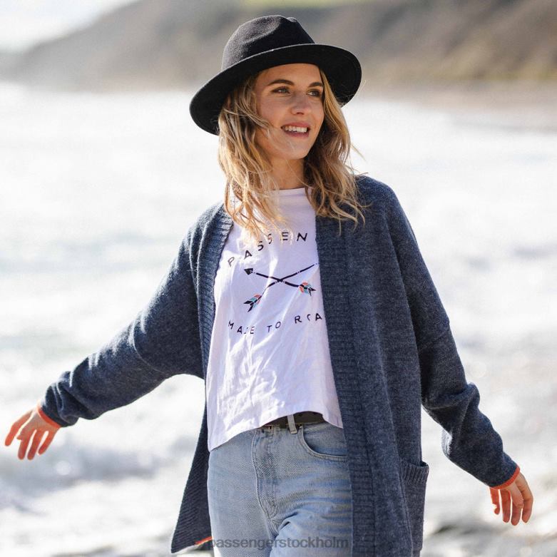 Passenger västkust cardigan mörk denim D422J824 mörk denim