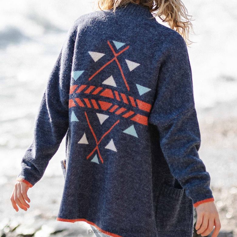Passenger västkust cardigan mörk denim D422J824 mörk denim