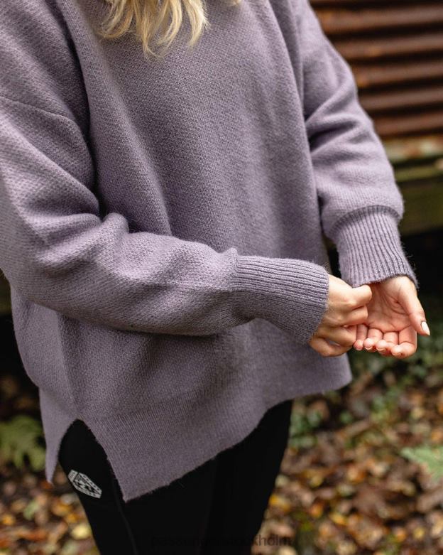 Passenger västkusten återvunnen stickad tröja dammig lila D422J831 dammig lila