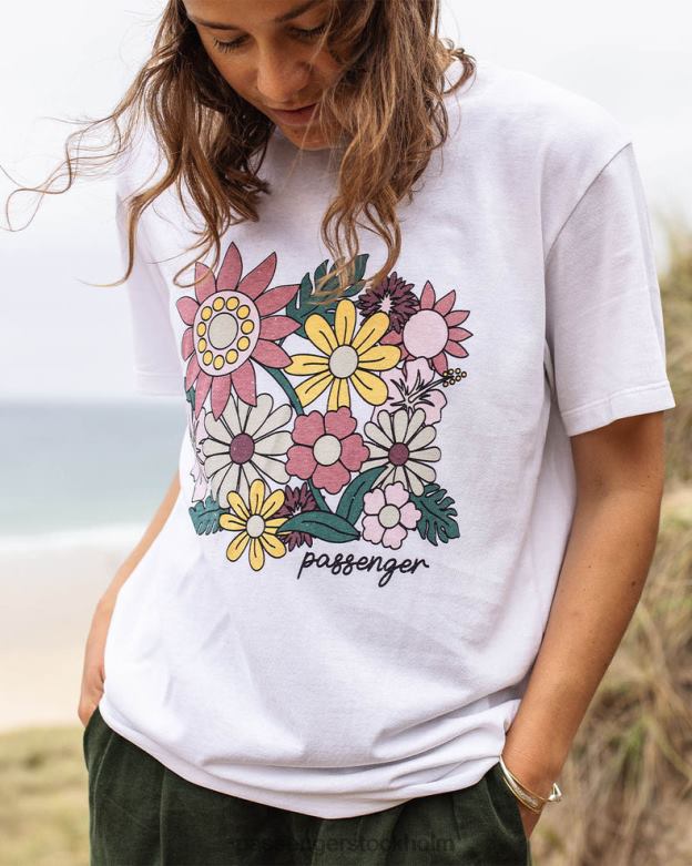 Passenger blommig återvunnen bomull oversized t-shirt vit D422J989 vit