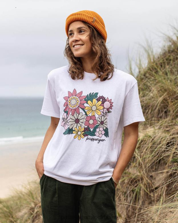 Passenger blommig återvunnen bomull oversized t-shirt vit D422J989 vit