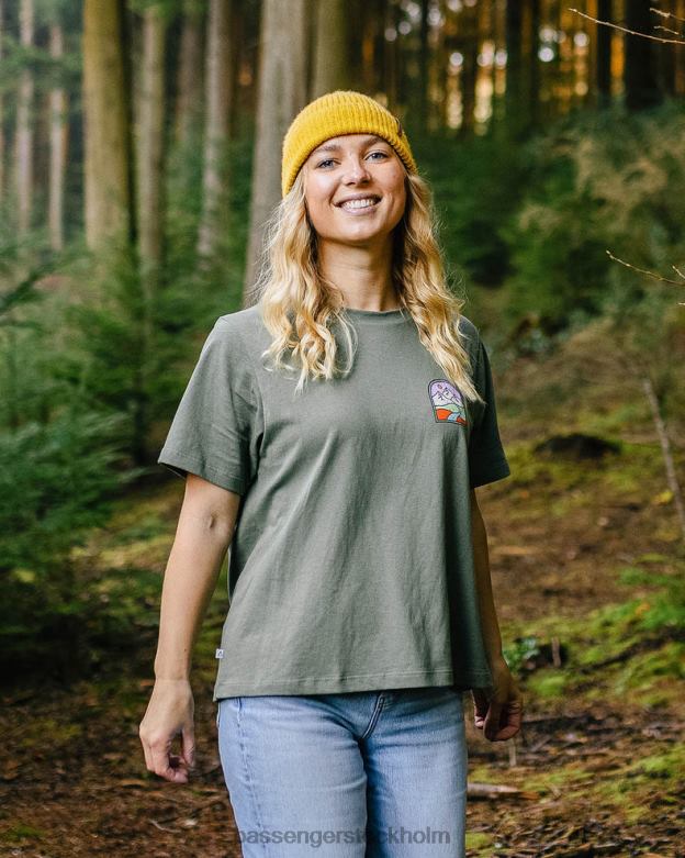 Passenger fredag ​​kollektiv återvunnen bomull t-shirt dammig oliv D422J996 dammig oliv