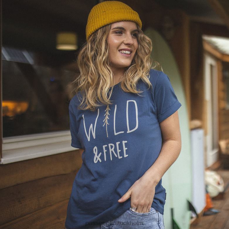 Passenger glöd t-shirt i återvunnen bomull mörk denim D422J1014 mörk denim