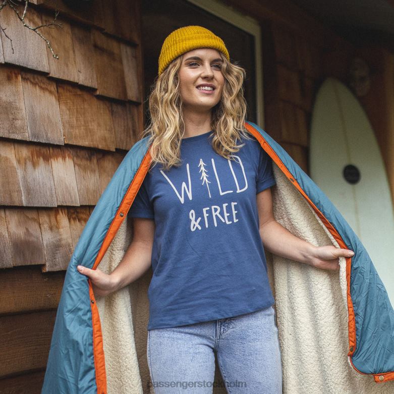 Passenger glöd t-shirt i återvunnen bomull mörk denim D422J1014 mörk denim