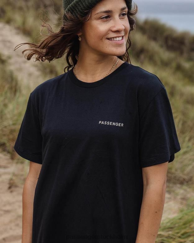 Passenger omfamna resan överdimensionerad återvunnen bomull t-shirt svart D422J987 svart