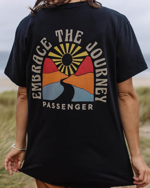 Passenger omfamna resan överdimensionerad återvunnen bomull t-shirt svart D422J987 svart