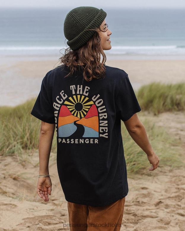 Passenger omfamna resan överdimensionerad återvunnen bomull t-shirt svart D422J987 svart