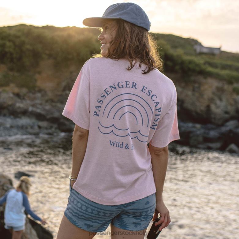 Passenger regnbåge återvunnen bomull t-shirt persika piska D422J1002 persika piska