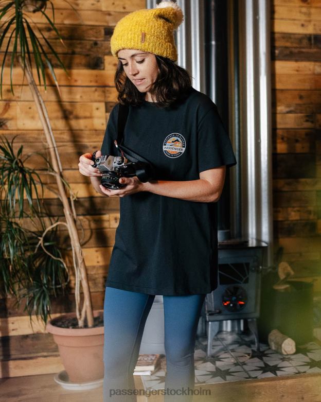 Passenger wilds återvunnen bomull oversized t-shirt svart D422J991 svart