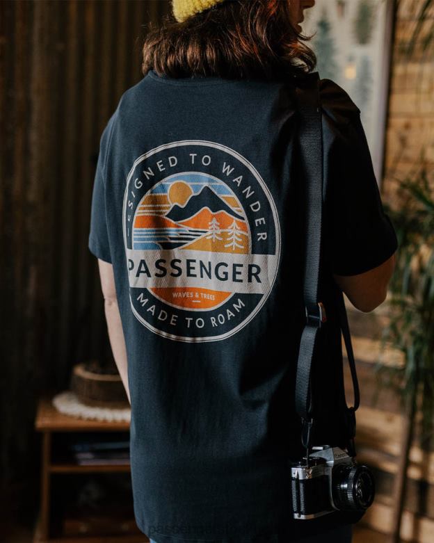 Passenger wilds återvunnen bomull oversized t-shirt svart D422J991 svart