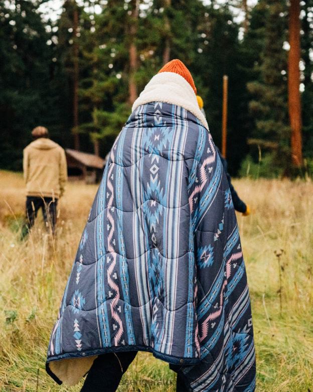 Passenger nomadiskt återvunnen sherpafilt djup marin vintage geo D422J618 djup marin vintage geo