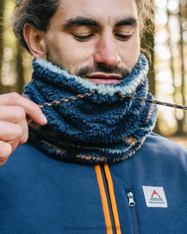 Passenger glögg återvunnen sherpa fleece snood blå korall geomönster D422J398 blå korall geomönster