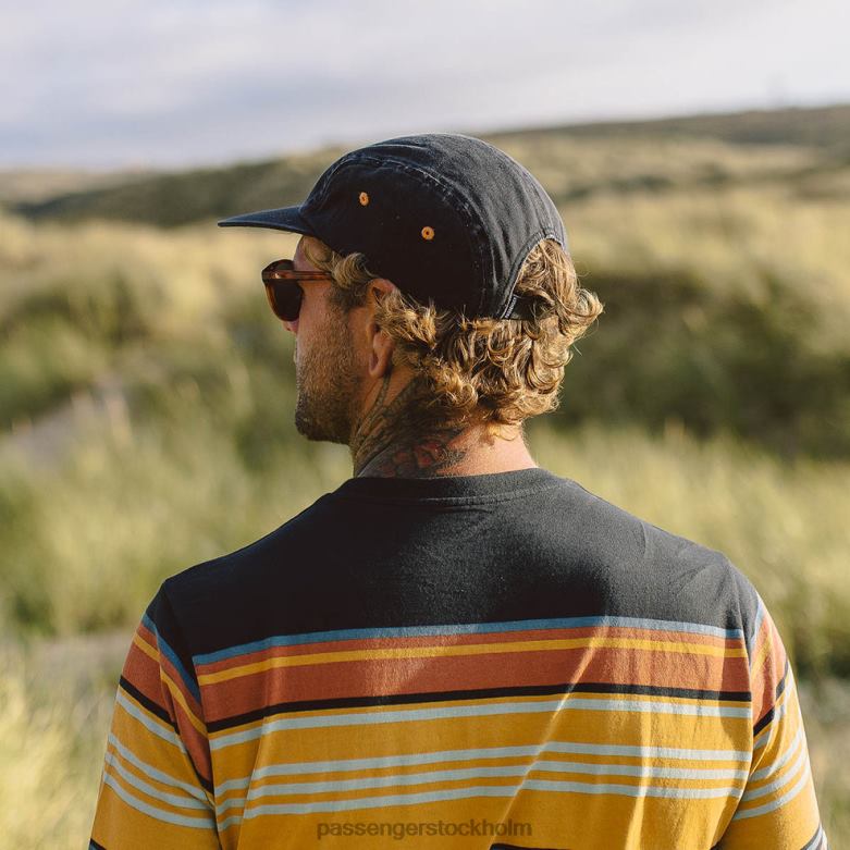 Passenger fixie återvunnen bomull 5 panel keps blekt svart D422J468 blekt svart