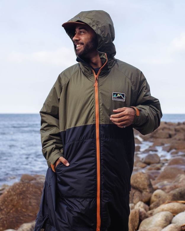 Passenger roaming återvunnen sherpa fodrad omklädningsrock svart/khaki D422J2 svart/khaki