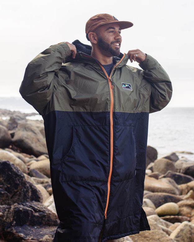 Passenger roaming återvunnen sherpa fodrad omklädningsrock svart/khaki D422J2 svart/khaki