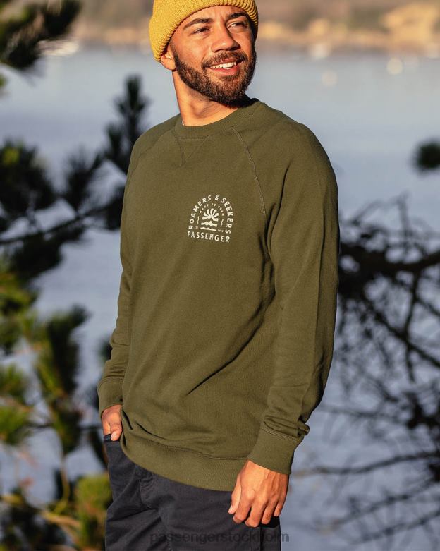 Passenger Evenfall sweatshirt i återvunnen bomull gran D422J93 gran
