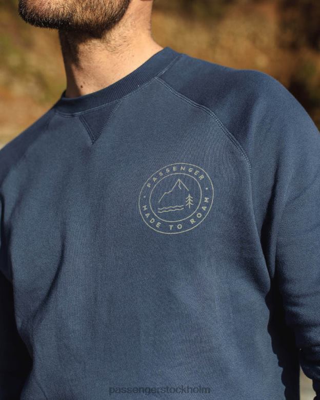 Passenger border återvunnen bomullströja mörk denim D422J76 mörk denim