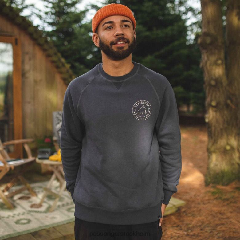 Passenger border återvunnen sweatshirt blekt svart D422J98 blekt svart