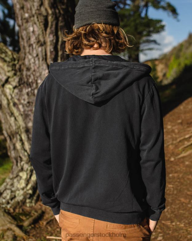 Passenger escape full zip hoodie svart D422J77 svart