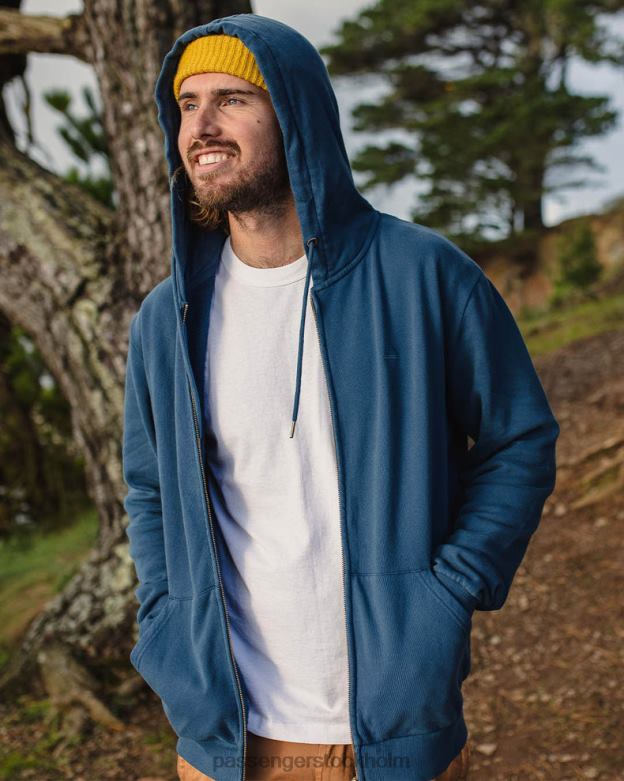 Passenger escape heldragkedja hoodie mörk denim D422J78 mörk denim