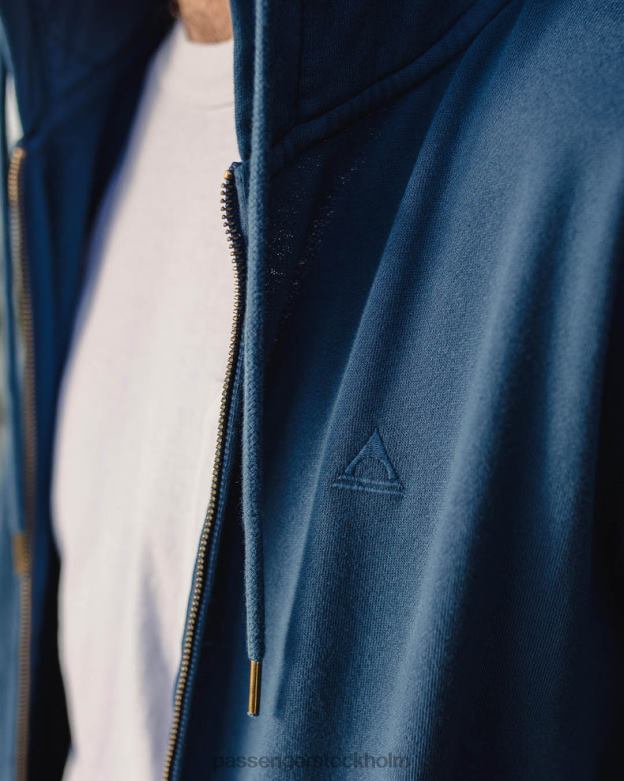 Passenger escape heldragkedja hoodie mörk denim D422J78 mörk denim